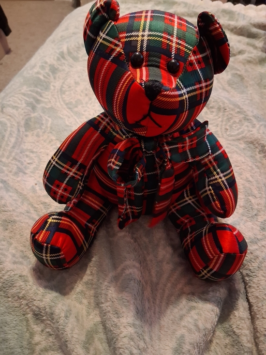 echo scarf company Other - Plaid Red & Green Decorative Teddy Bear Plush